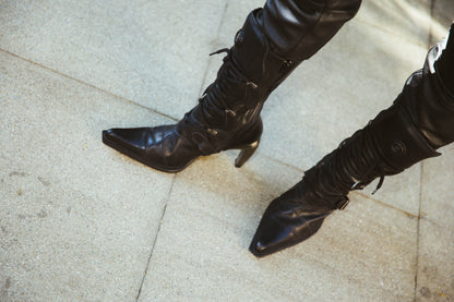 LEATHER BOOTS WITH METAL HEEL