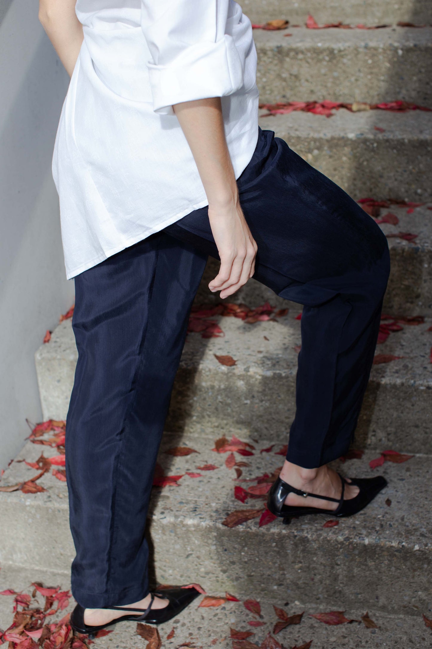 SILK ELASTICATED-WAIST PYJAMA TROUSERS